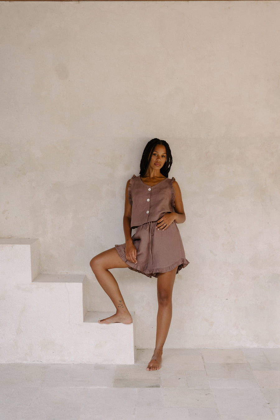 Ruffle Shorts in Linen