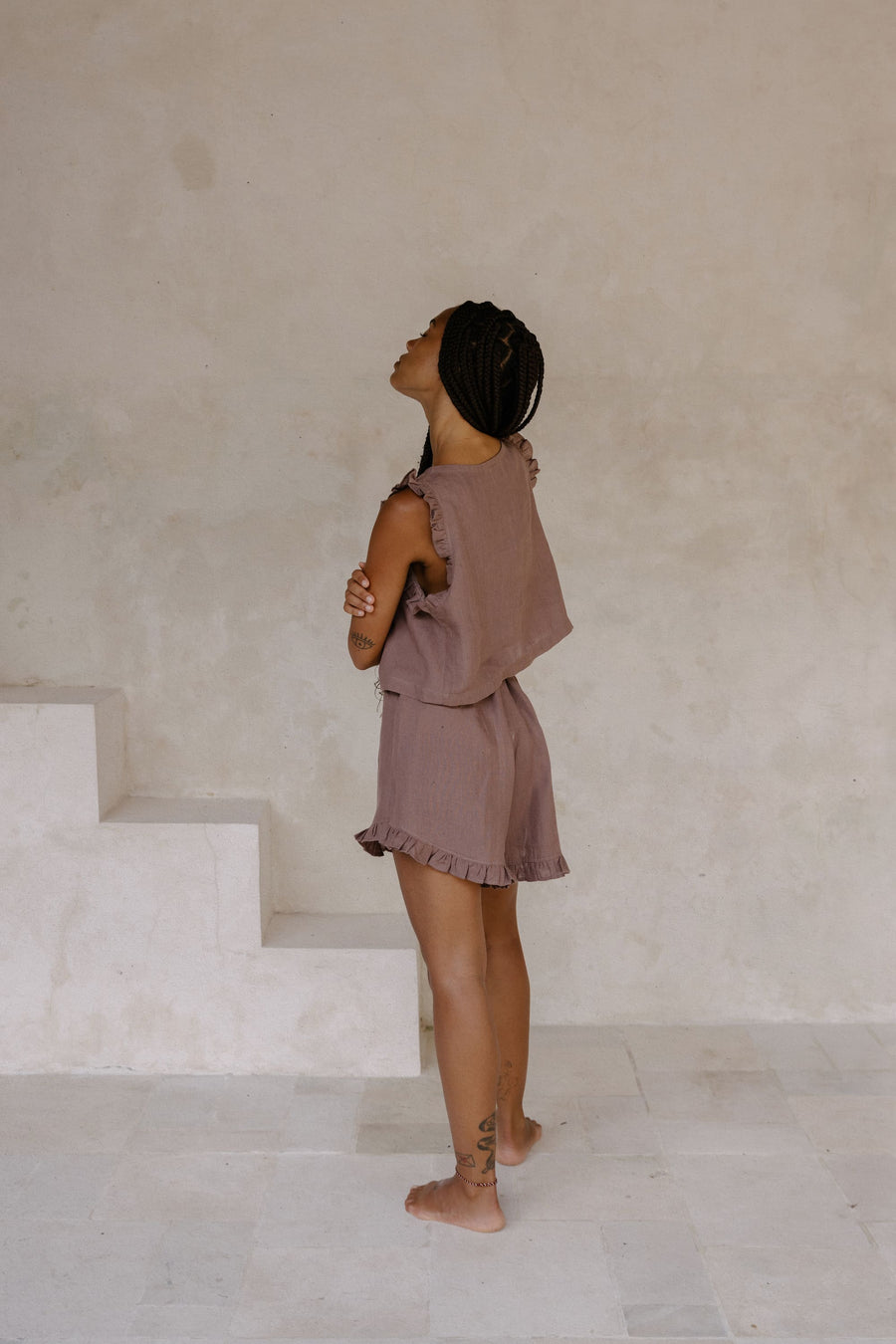 Ruffle Shorts in Linen