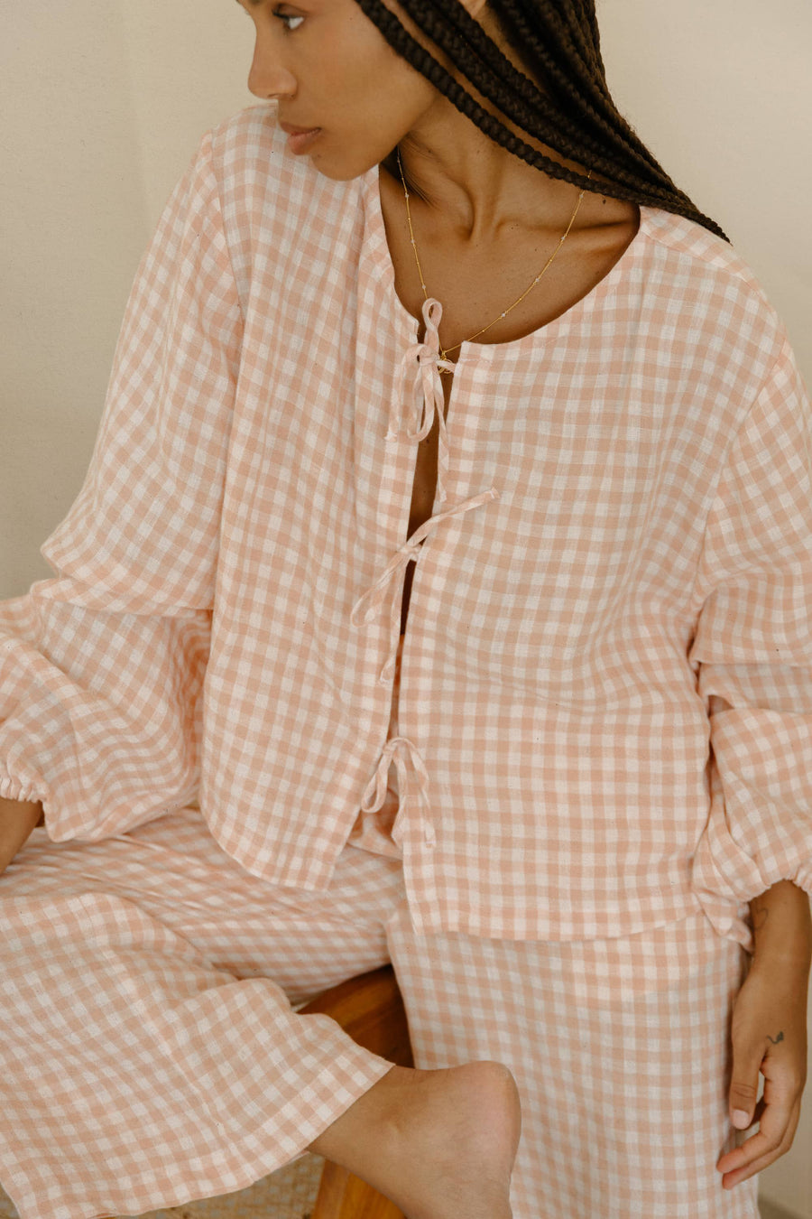 Tie Front Blouse in Linen