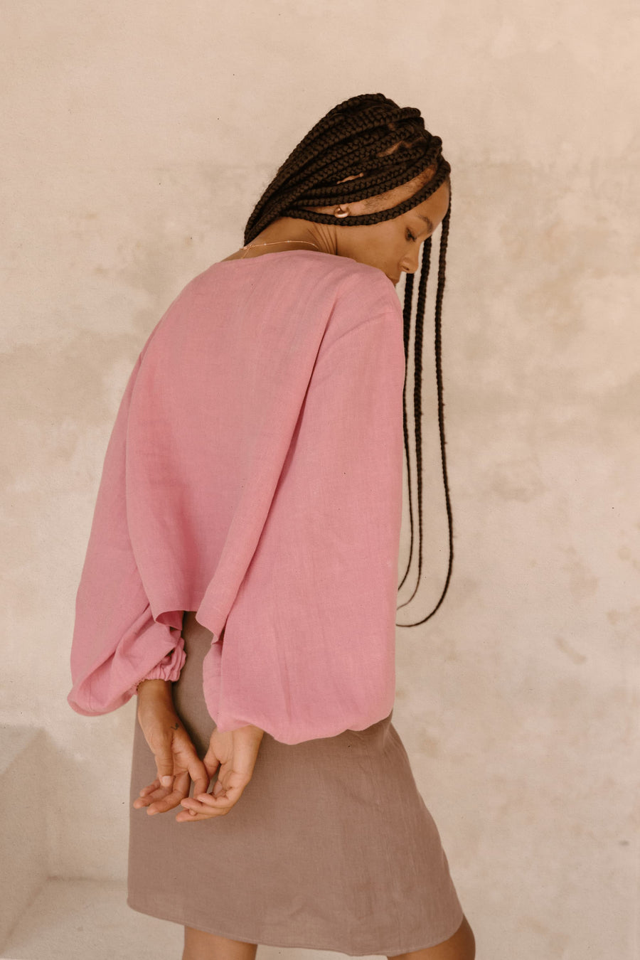 Tie Front Blouse in Linen
