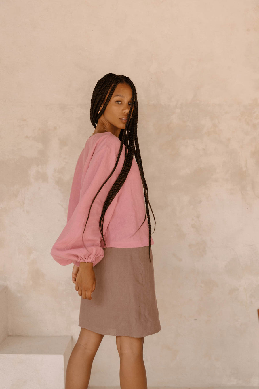 Tie Front Blouse in Linen