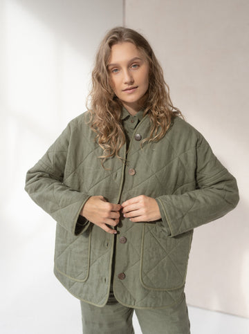 Quilted Jacket in Linen
