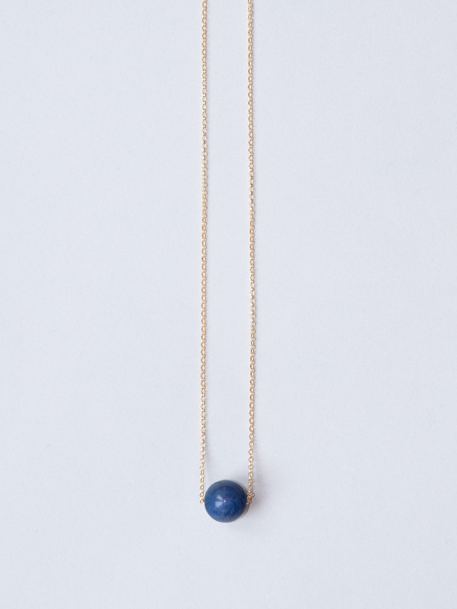 Stone Pearl Necklace Sodalite Blue