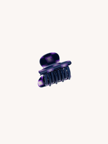 Mini Heirloom Claw in Purple Checker