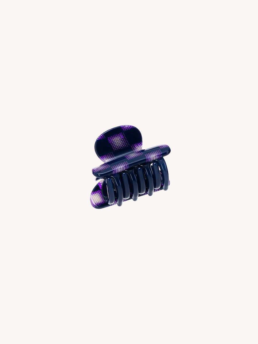 Mini Heirloom Claw in Purple Checker