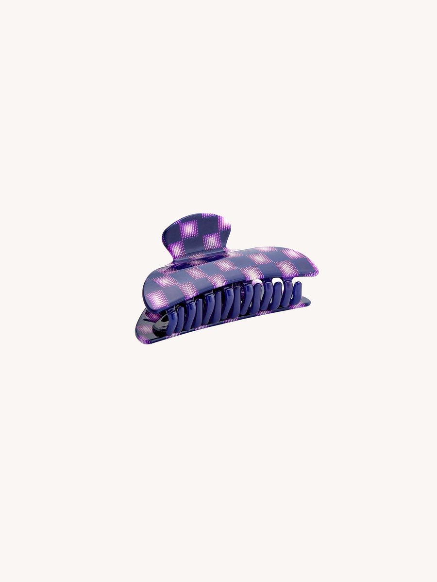 Midi Heirloom Claw in Purple Checker