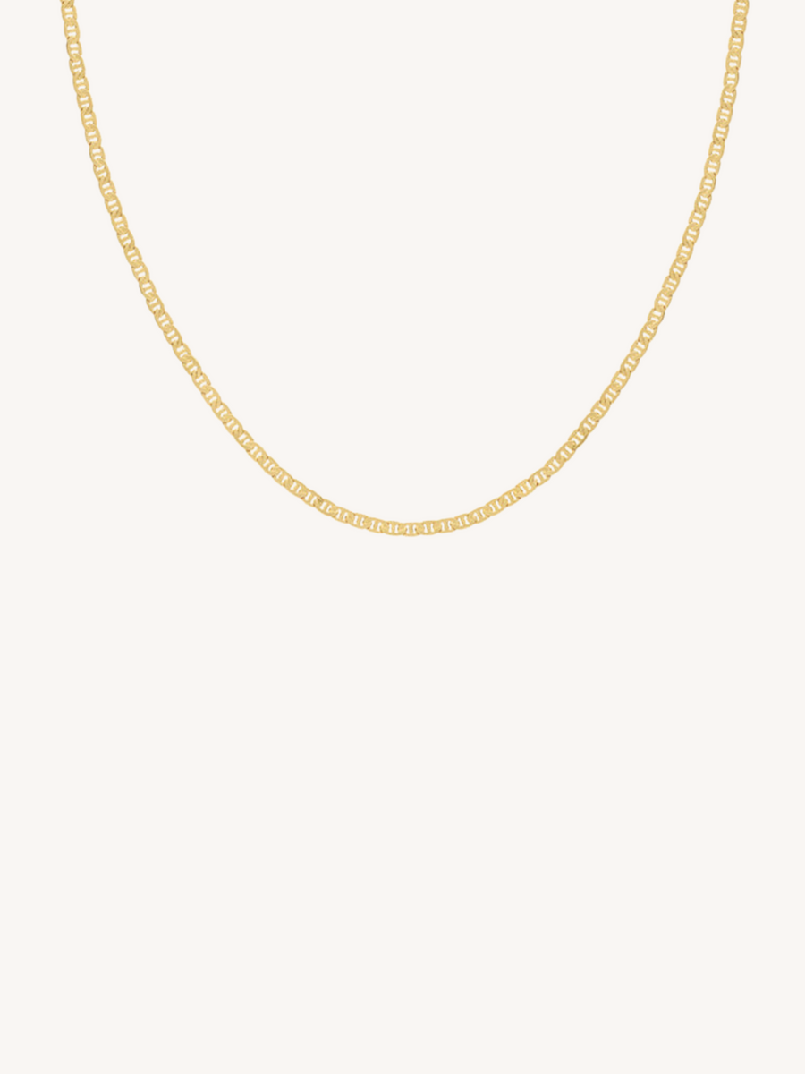 Flat Chain Necklace in Gold