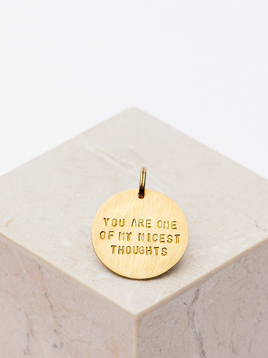 Keytag Nicest Thoughts in Gold