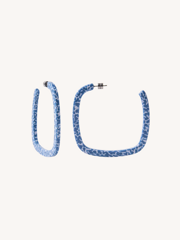 Large Square Hoops in Cerulean