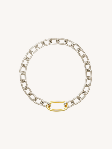 Interchangeable Oval Link Necklace in Silver