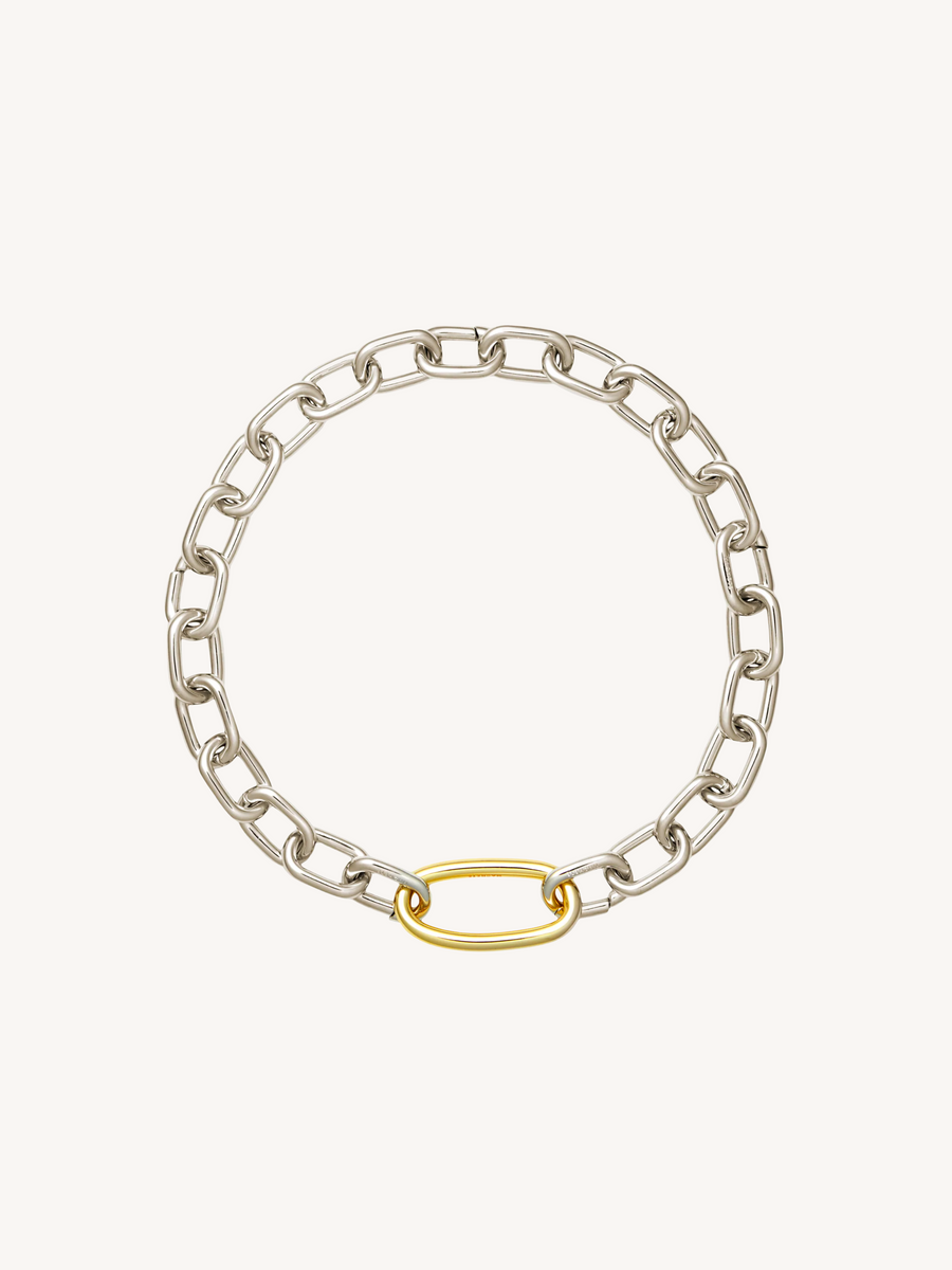 Interchangeable Oval Link Necklace in Silver
