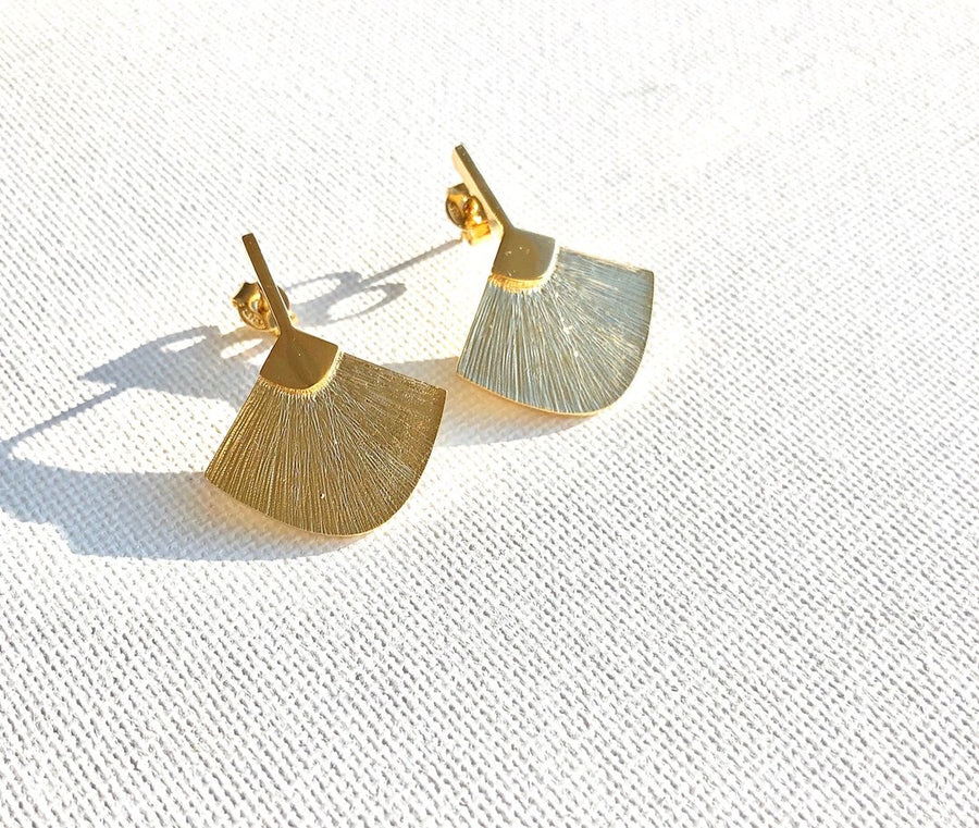 Abanicos Midi Earrings in Gold