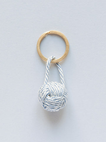 Keychain Knot Light Blue Striped