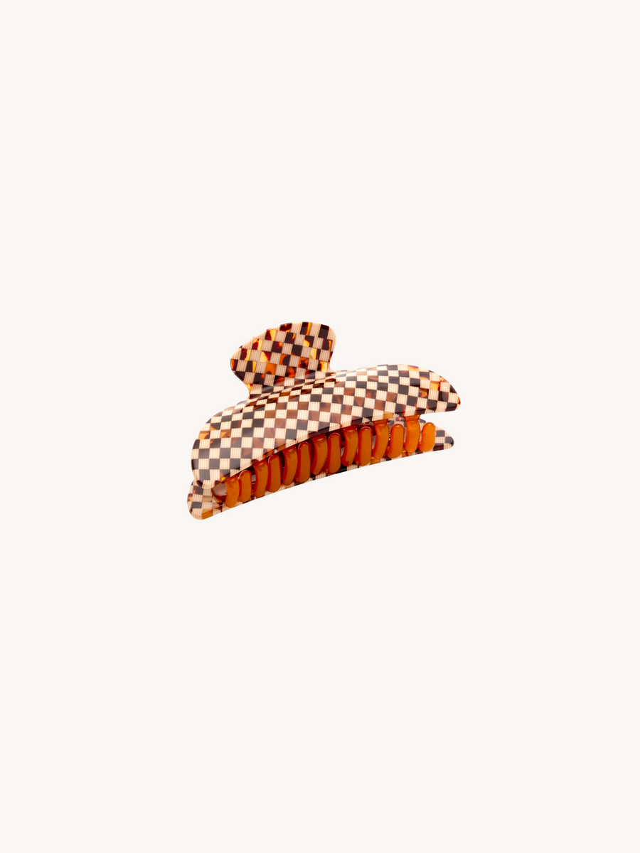 Midi Heirloom Claw in Tortoise Checker