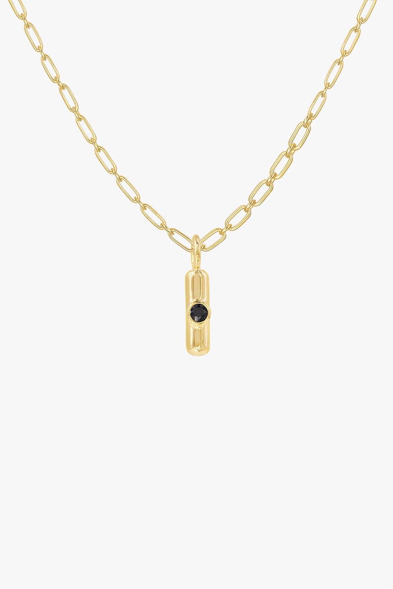 Black Onyx Necklace in Gold