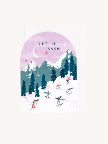 Skiers Christmas Card