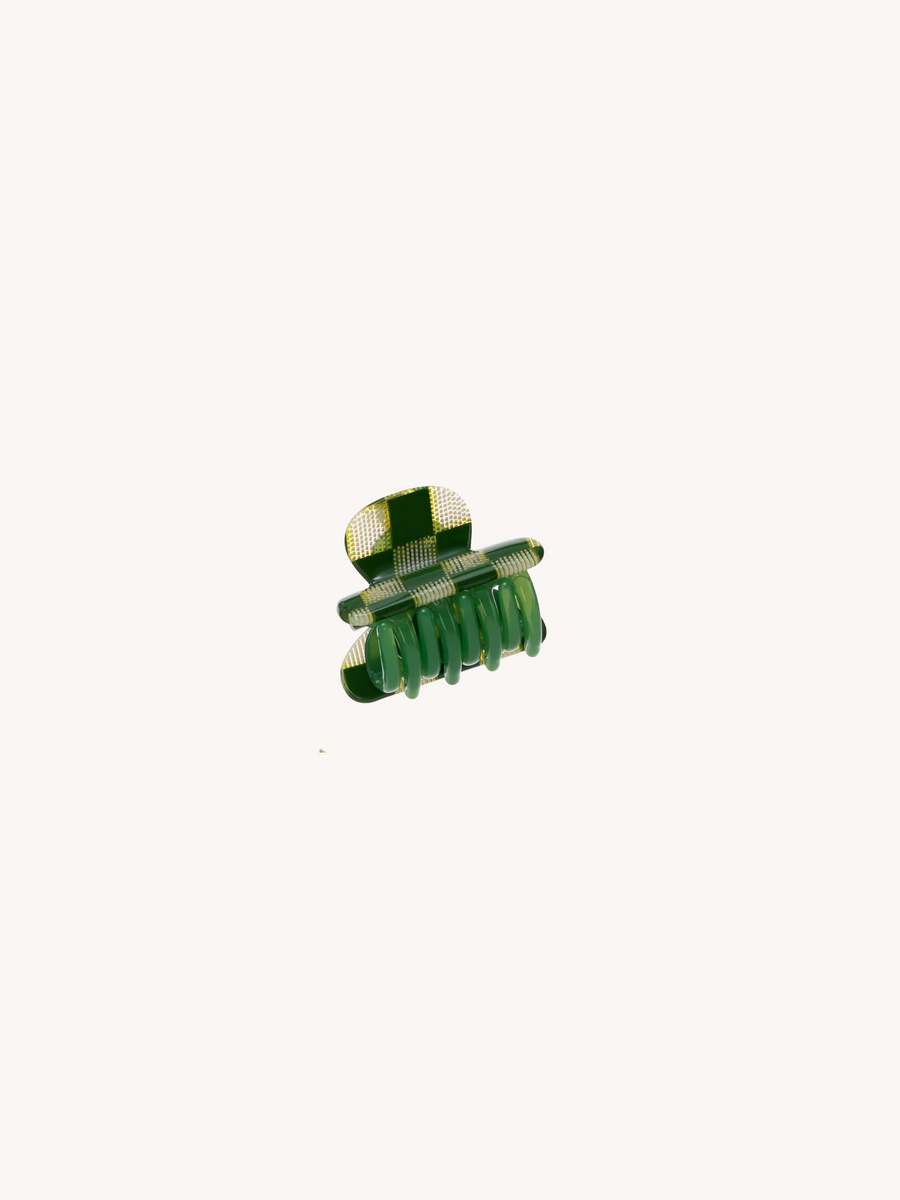 Mini Heirloom Claw in Green Checker