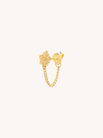Flower Chain Stud Gold