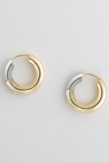Chunky Hoops in Gold with Silver Detail
