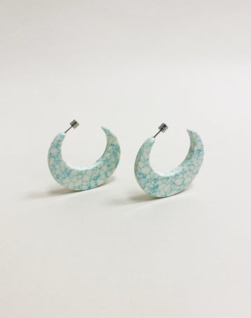 Crescent Hoops in Minted Porcelain