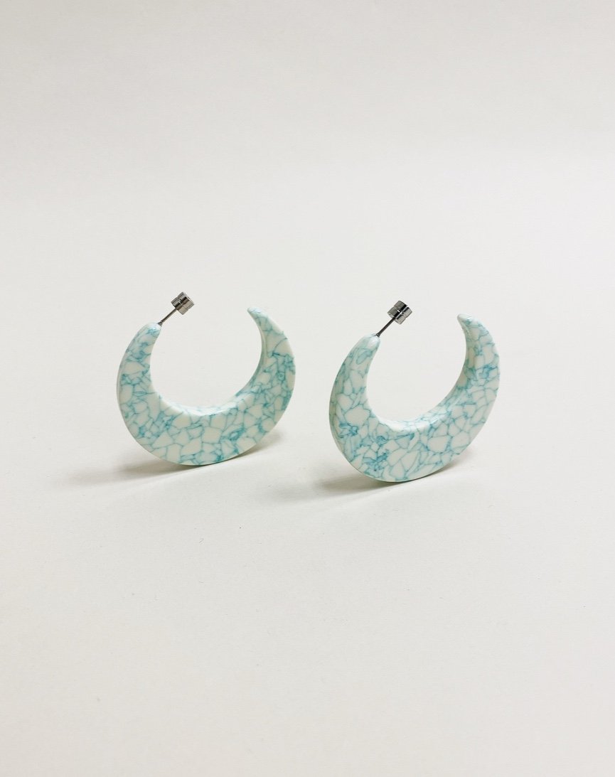 Crescent Hoops in Minted Porcelain