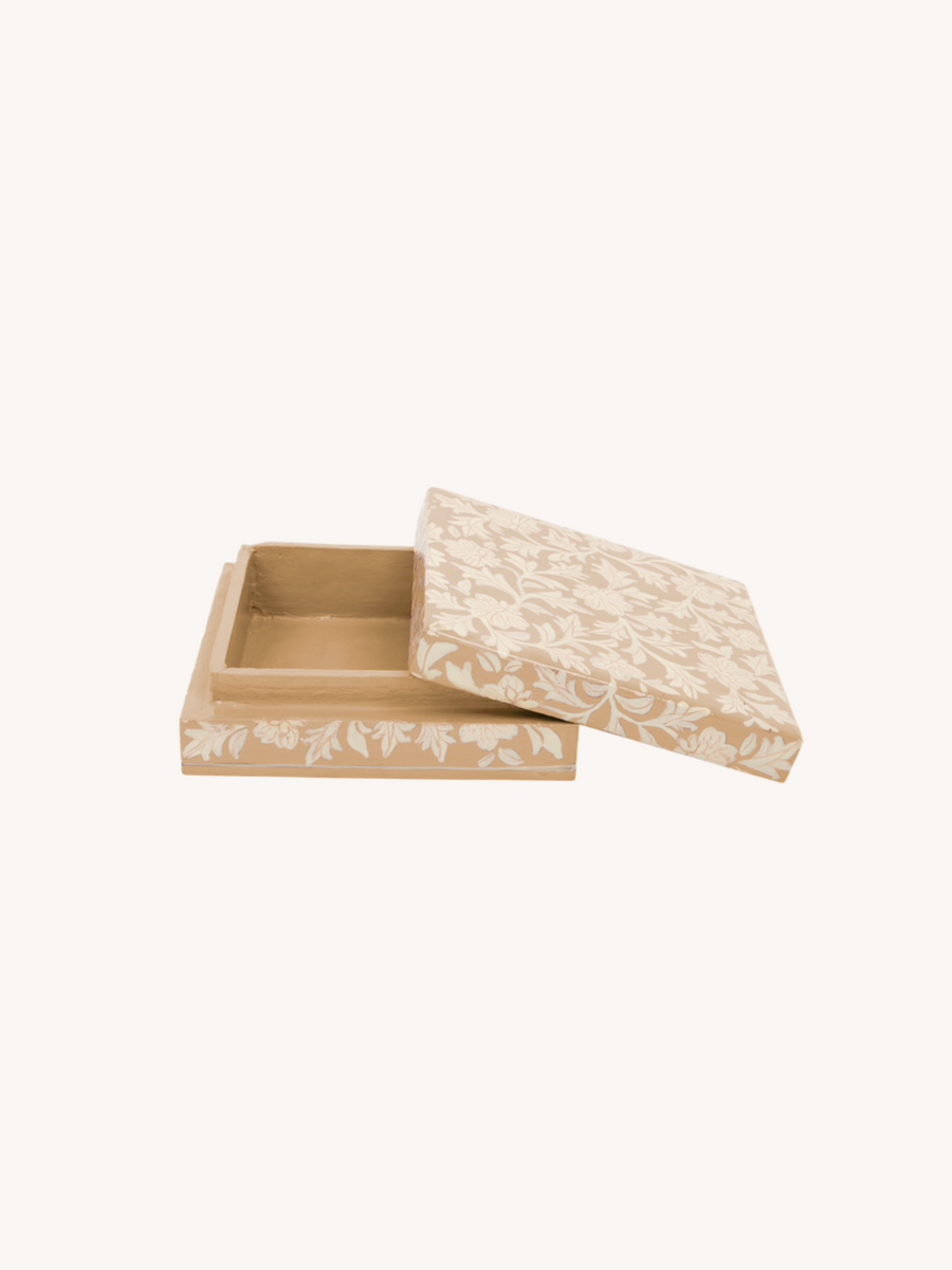 Floral Print Box Beige