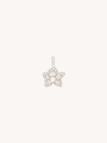 Flower w/ Pearl Stud in Silver