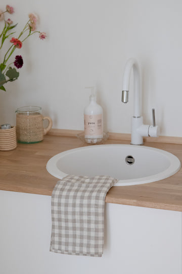 Almond Gingham Kitchen Towel