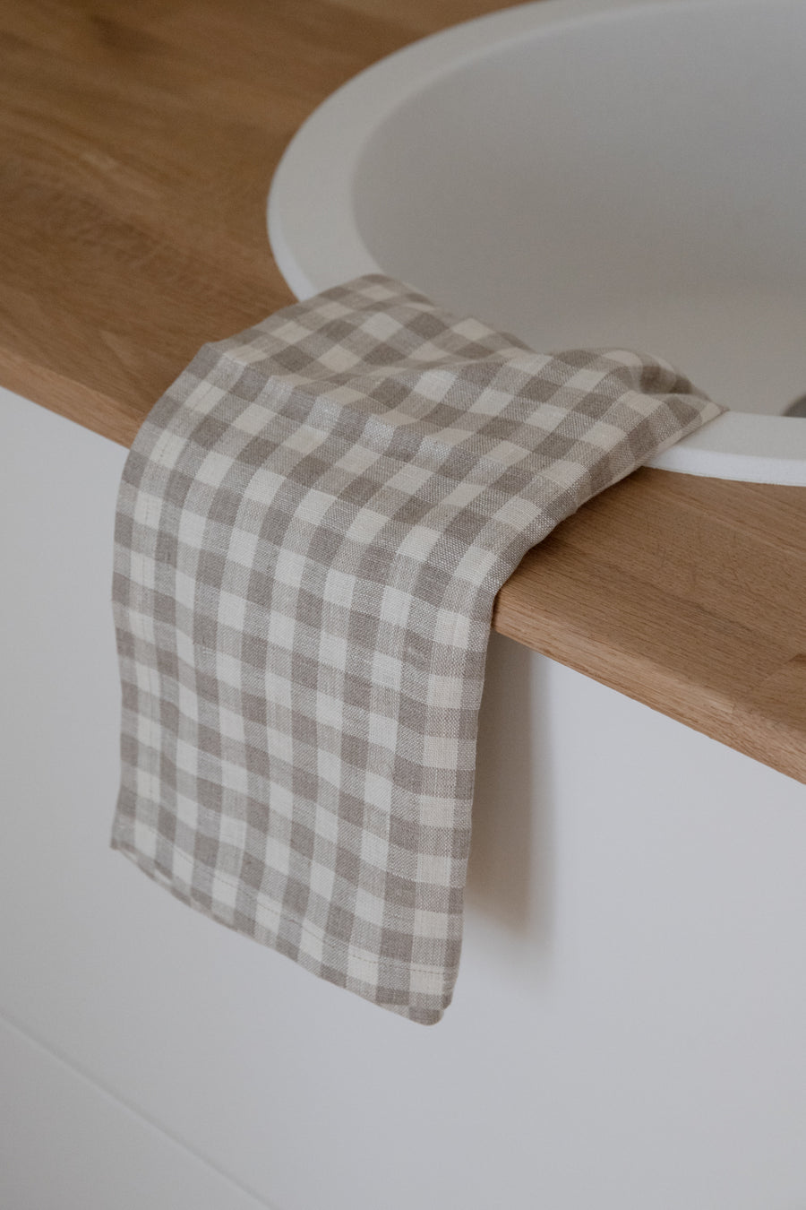 Almond Gingham Kitchen Towel