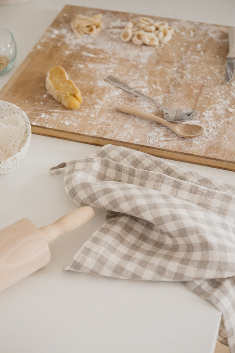 Almond Gingham Kitchen Towel
