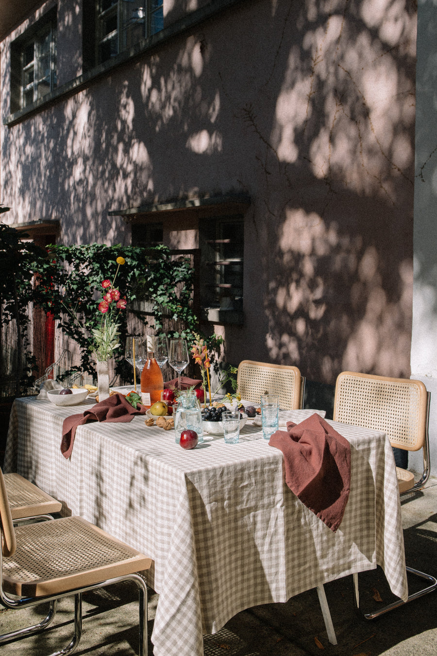 Almond Gingham Tablecloth Small