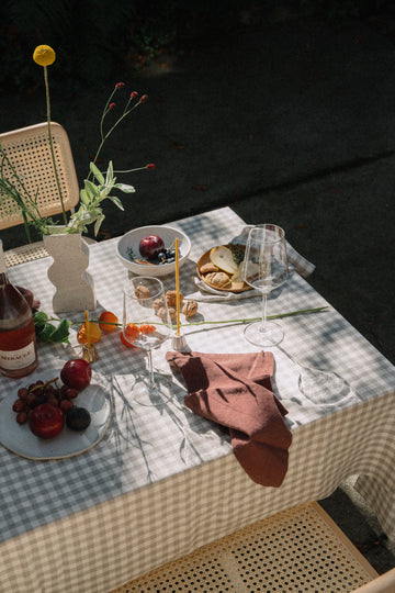 Almond Gingham Tablecloth Small