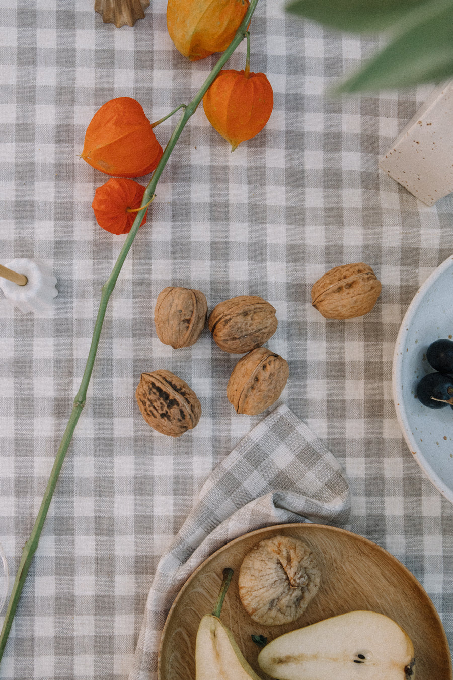 Almond Gingham Tablecloth Small