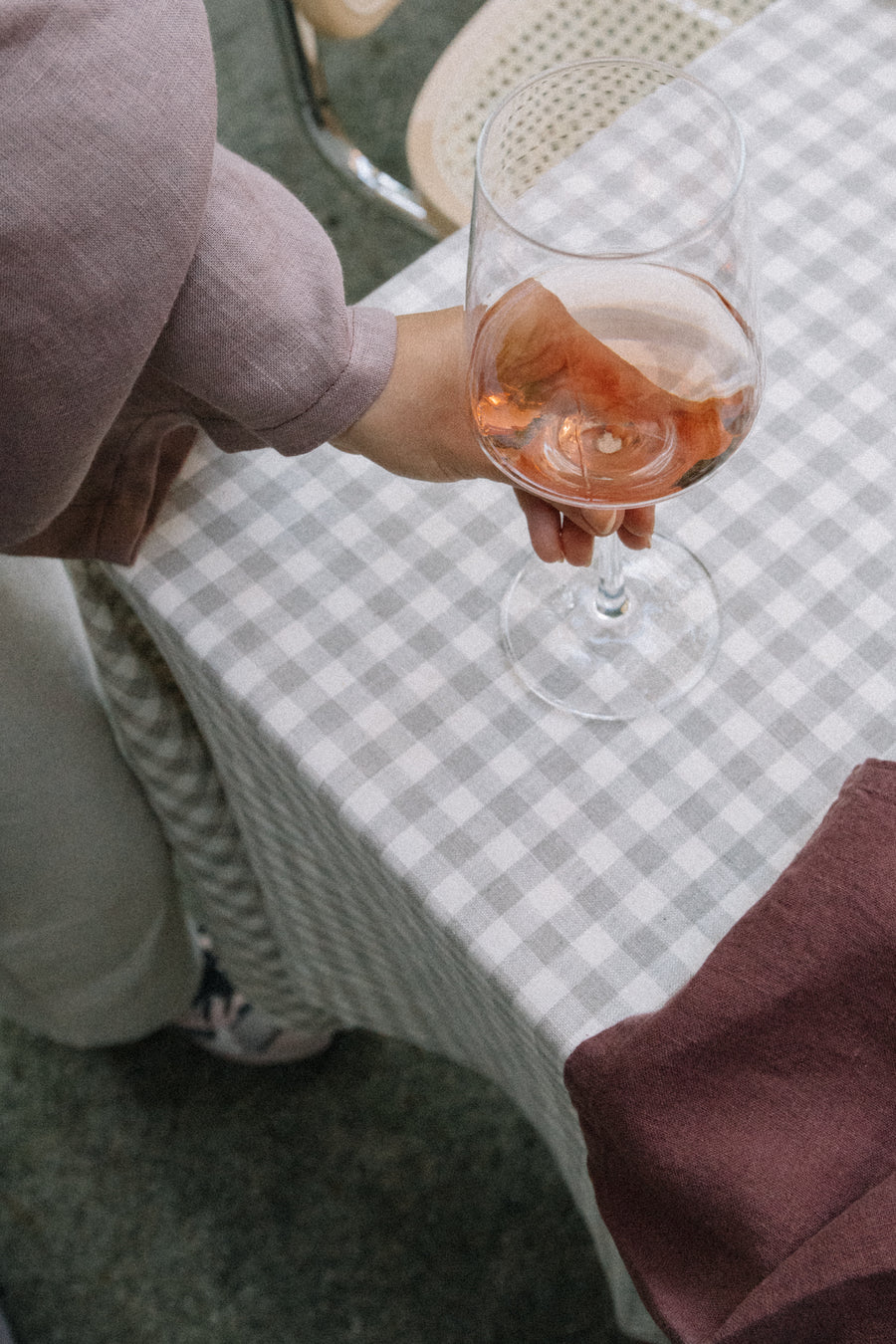 Almond Gingham Tablecloth Small