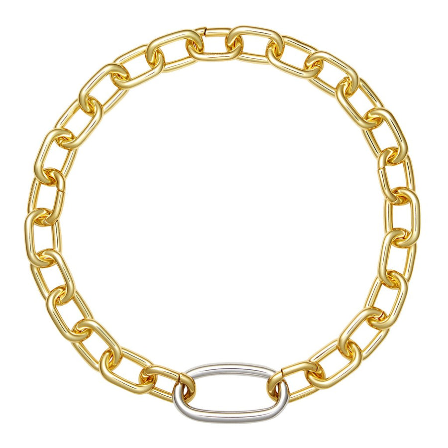 Interchangeable Oval Link Necklace in 14k Gold