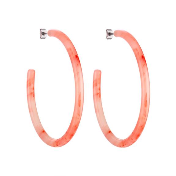 Large Hoops in Bright Pink