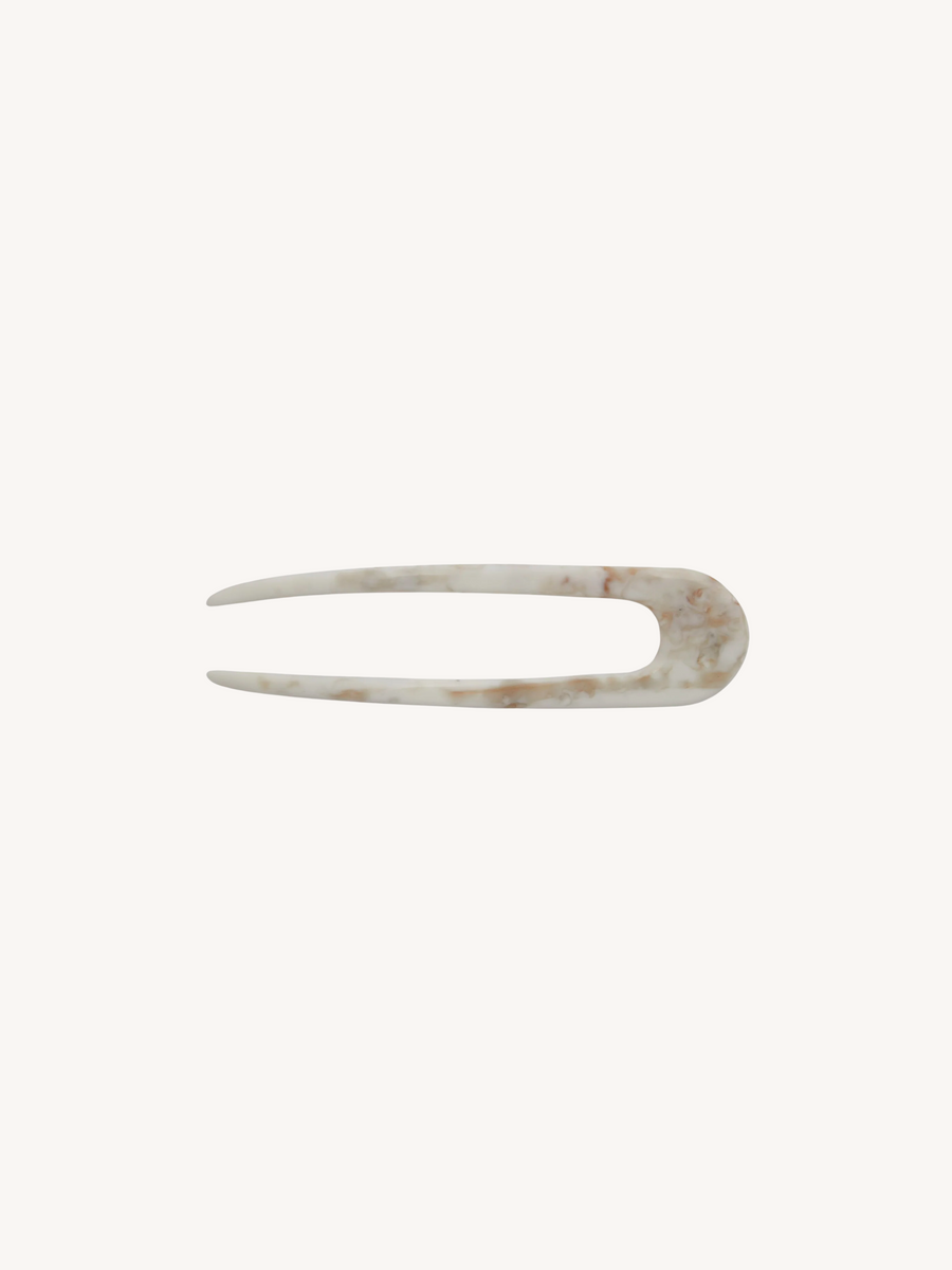 French Hair Pin in Dune White