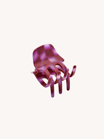 Mini Claw in Fuschia Checker