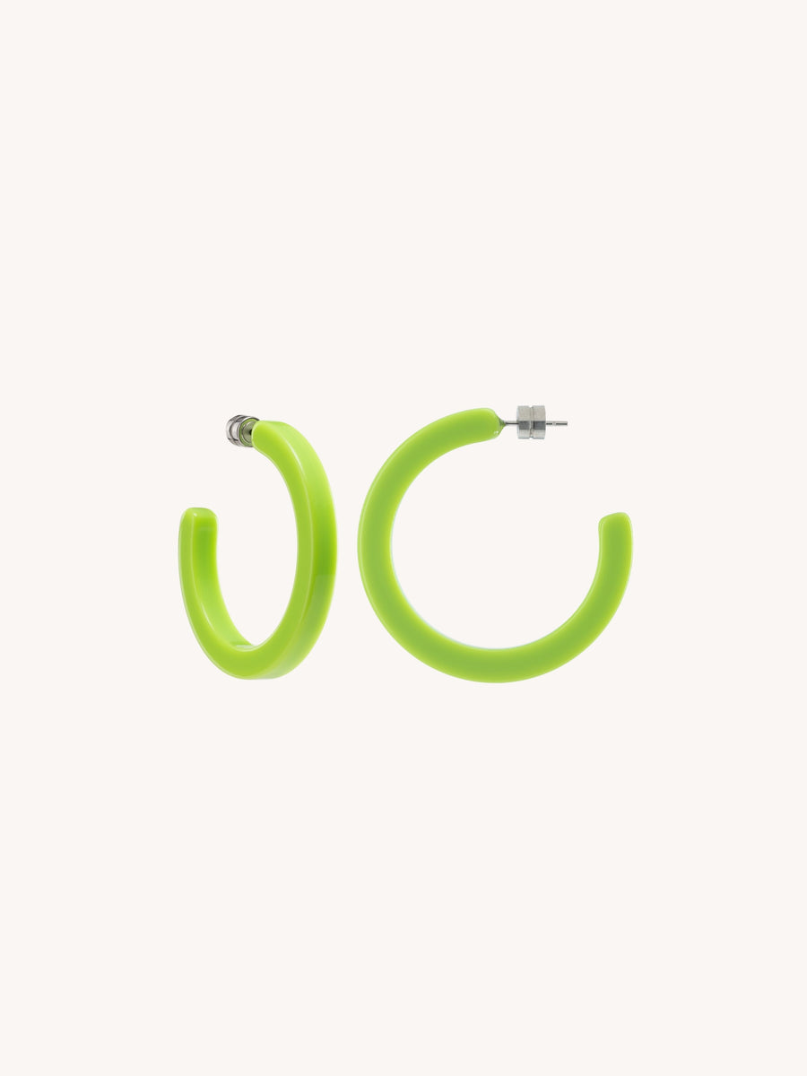 Midi Hoops in Neon Green