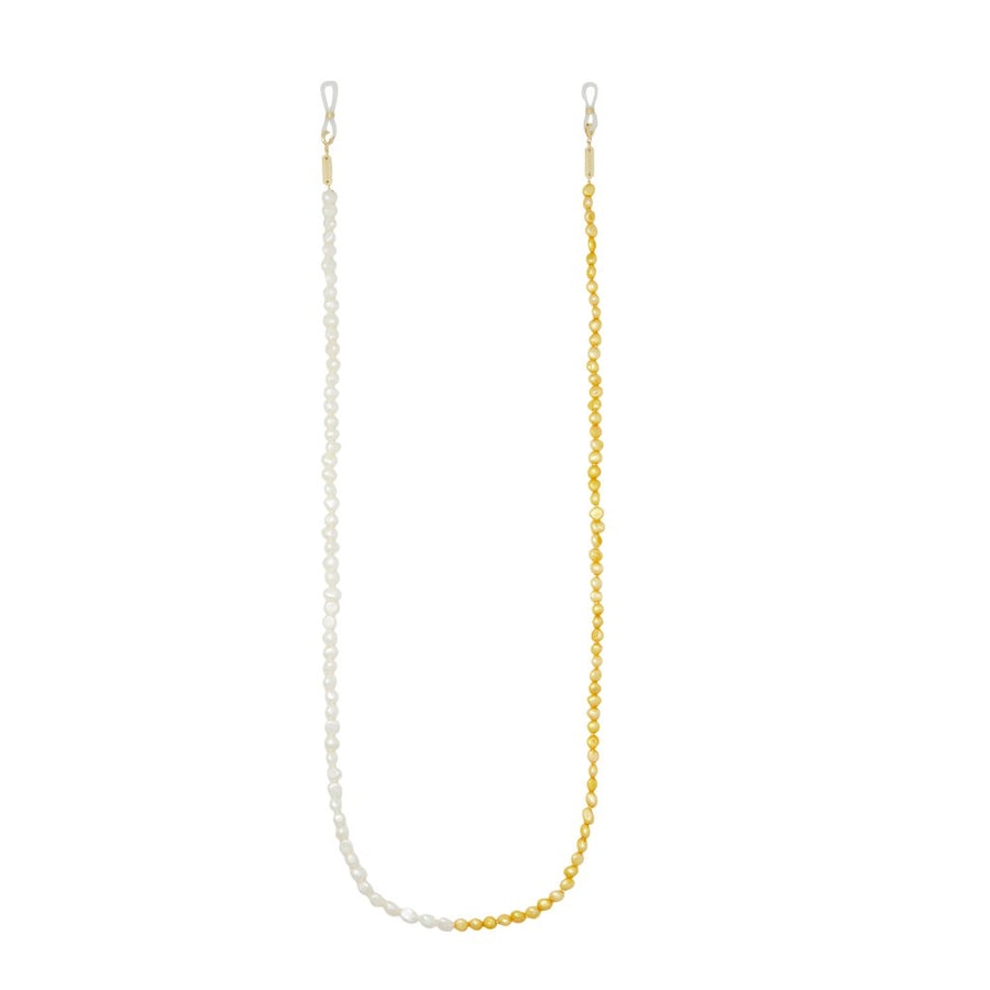 Mixed Freshwater Pearl Sunglass Chain in Yellow + White