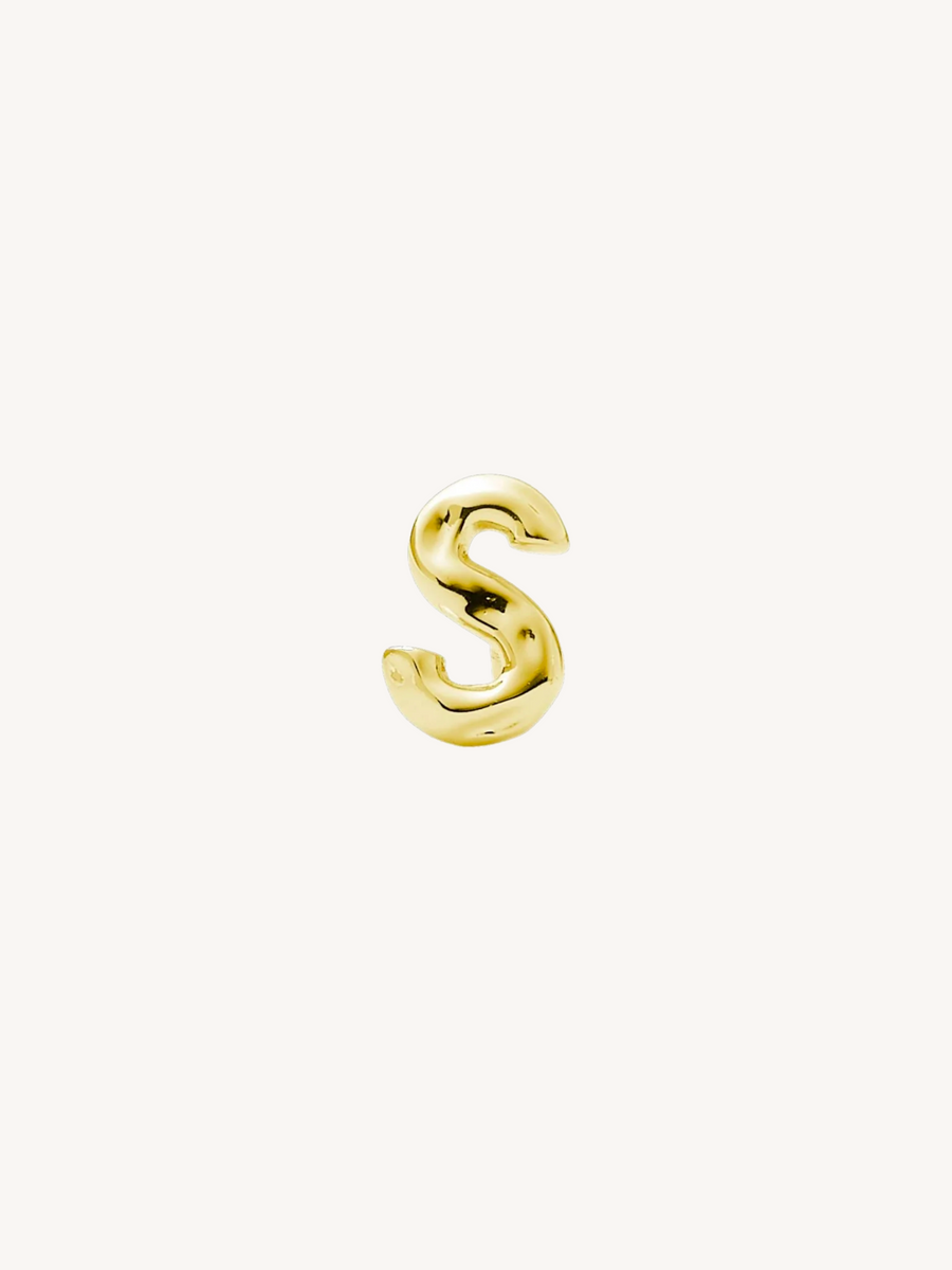 Monogram Letter Charm Stud Earrings