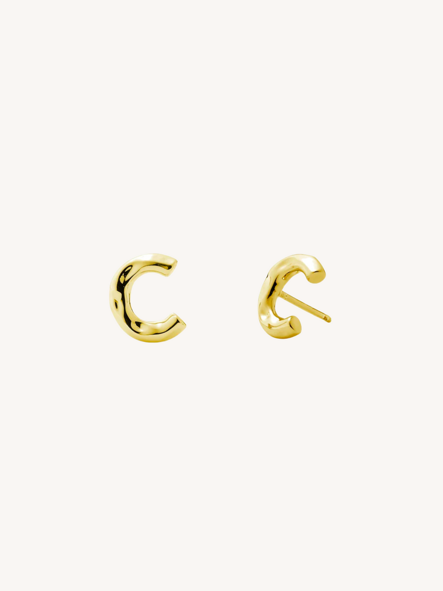 Monogram Letter Charm Stud Earrings