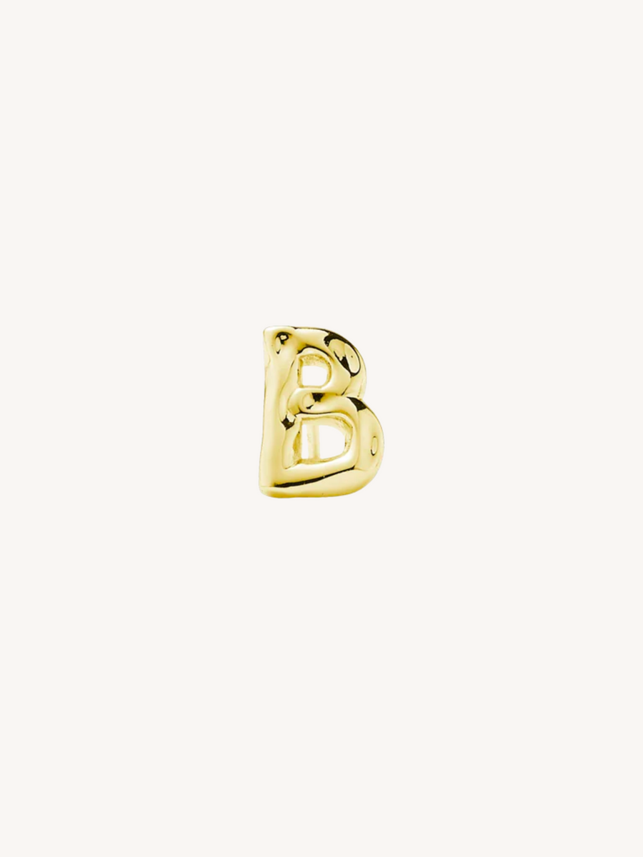 Monogram Letter Charm Stud Earrings