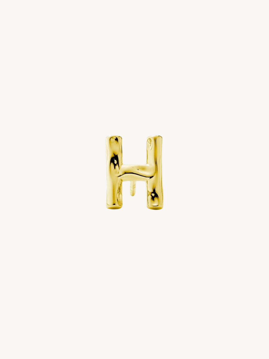 Monogram Letter Charm Stud Earrings