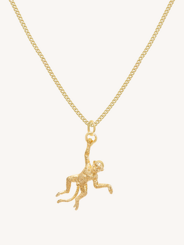 Not My Monkey Necklace in Gold