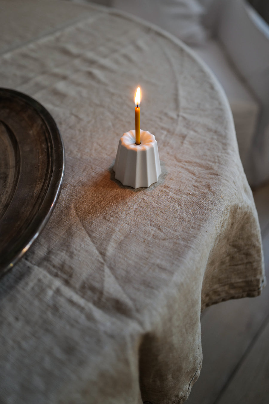 Big Canele Porcelain Candle Holder