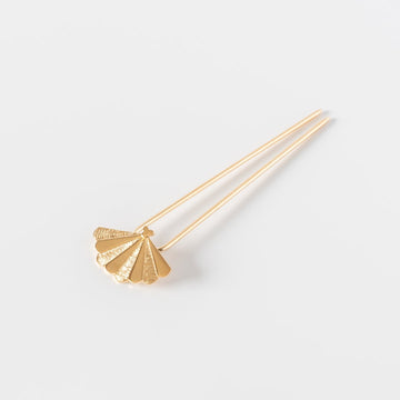 Santiago Shell Hairpin in Gold