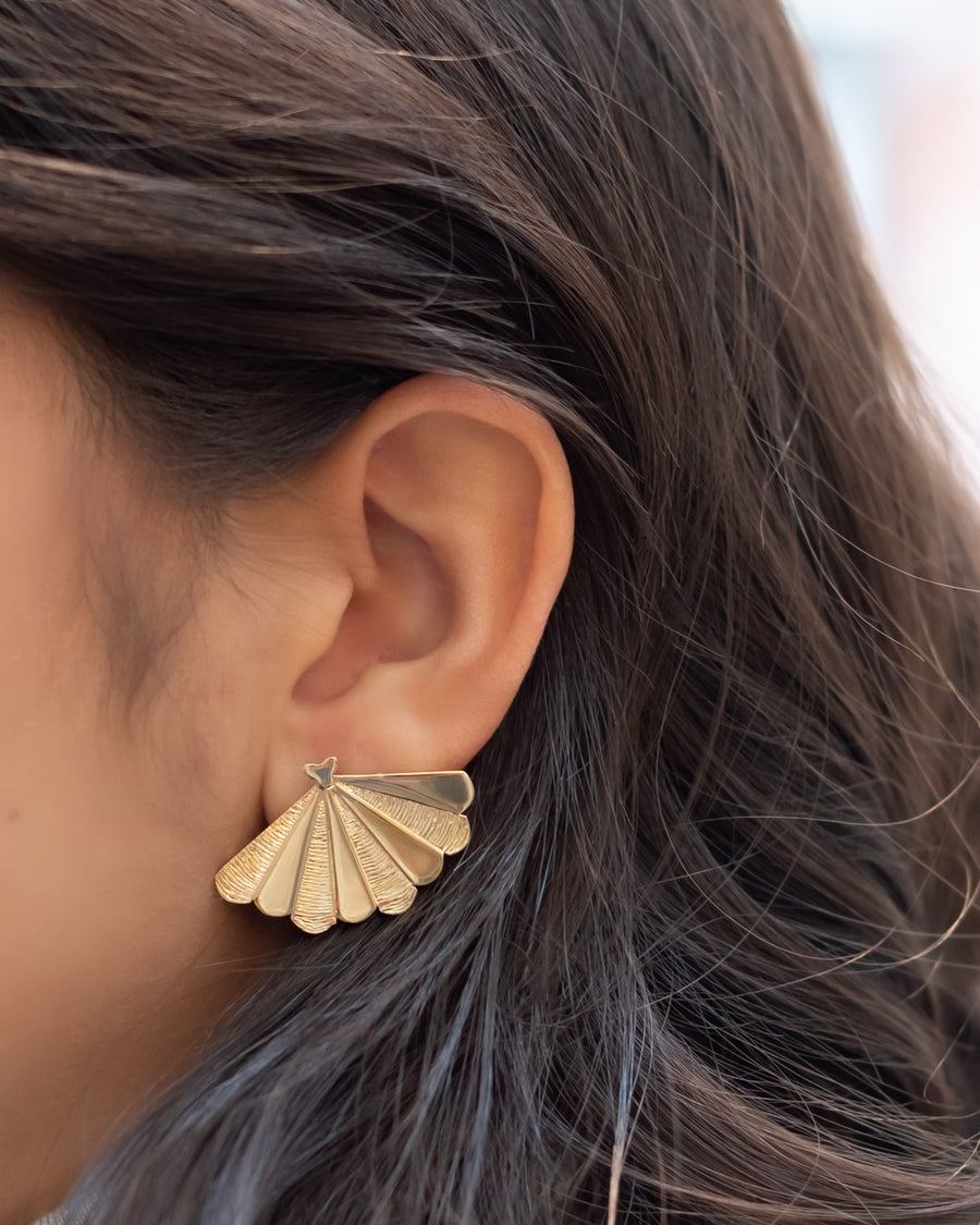 Santiago Shell Big Earrings in Gold
