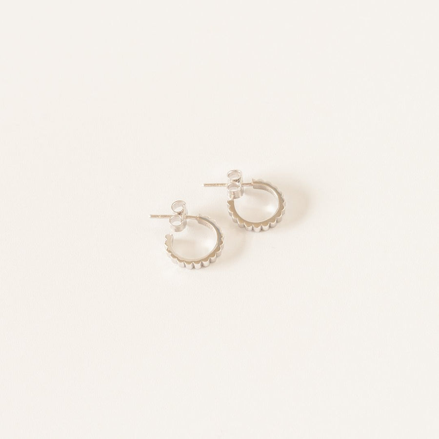 Ingranaggi Mini Hoop Earrings in Silver
