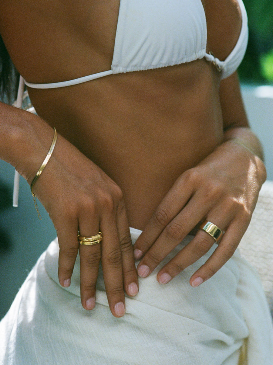 Wide Band Ring in Gold